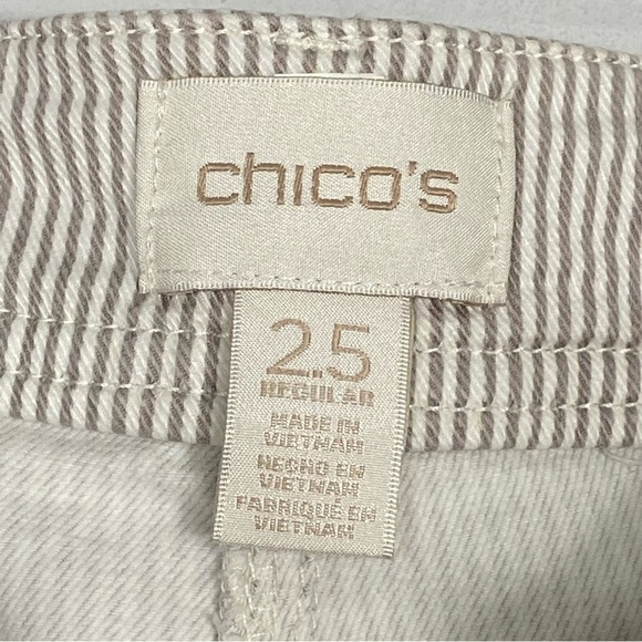 CHICO'S Striped Twill Stretch Utility Pants - Picture 6 of 9